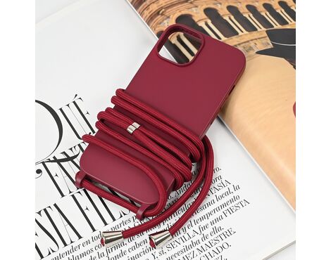 Futrola Crossbody - iPhone 15 bordo.
