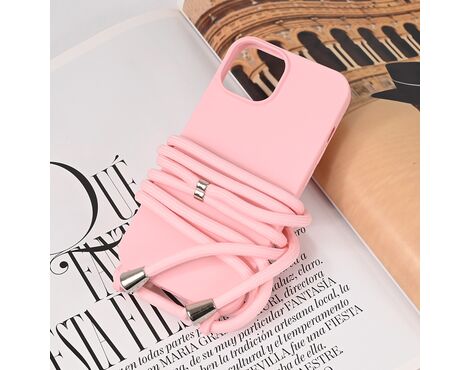 Futrola Crossbody - iPhone 15 roze.