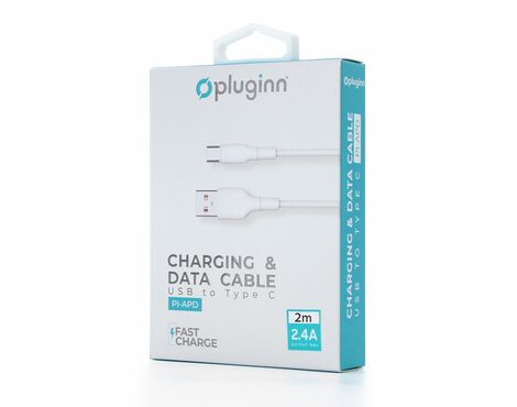 Data Kabl Pluginn PI-APD 2.4A USB na Type C beli 2m.
