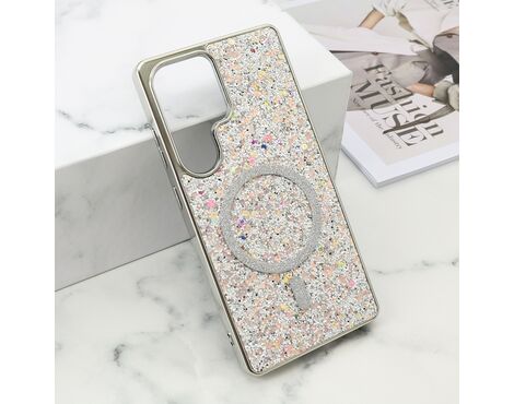 Futrole GLAM GLOW MagSafe - Samsung S938 Galaxy S25 Ultra 5G srebrna (MS).