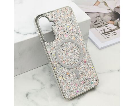 Futrole GLAM GLOW MagSafe - Samsung A366 Galaxy A36 5G srebrna (MS).