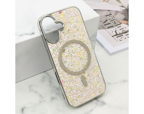 Futrole GLAM GLOW MagSafe - iPhone 16 (6.1) siva (MS).