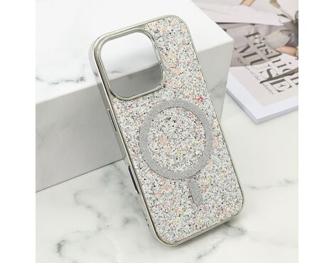 Futrole GLAM GLOW MagSafe - iPhone 16 Pro (6.3) srebrna (MS).