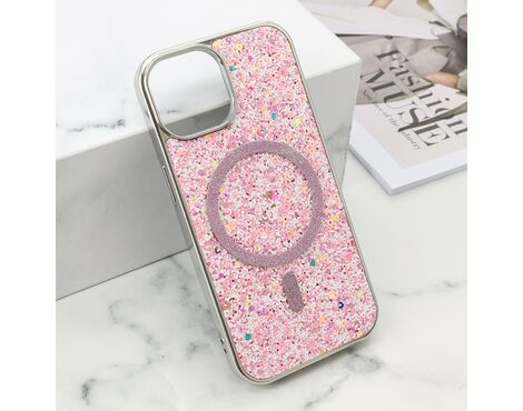 Futrole GLAM GLOW MagSafe - iPhone 15 roze (MS).