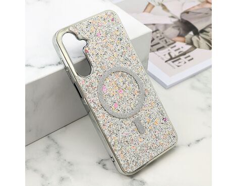 Futrole GLAM GLOW MagSafe - Samsung A166 Galaxy A16 5G srebrna (MS).