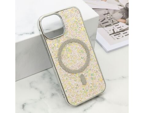 Futrole GLAM GLOW MagSafe - iPhone 15 siva (MS).