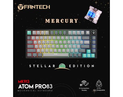 Tastatura Mehanicka Gaming Fantech MK913 RGB Atom PRO83 Wireless Mercury (blue switch).