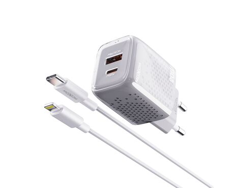 Kucni punjac Moxom MX-HC206 18W FAST Type C na lightning sivi (MS).