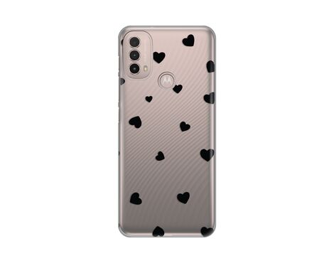 Silikonska futrola PRINT Skin - Motorola Moto E40 Hearts.