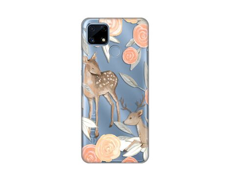 Silikonska futrola PRINT Skin - Realme C25 Flower Deer.