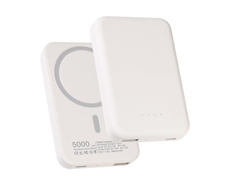 Univerzalna Back Up Baterija prenosiva baterija Magsafe PD 5000 mAh bela.