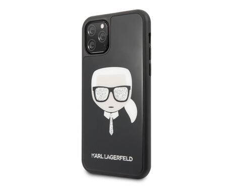Futrola Karl Lagerfeld Double Layers Glitter Head - iPhone 11 Pro crna (KLHCN58DLHBK).