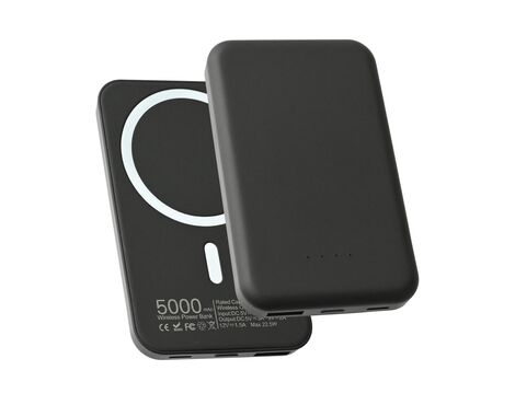 Univerzalna Back Up Baterija prenosiva baterija Magsafe PD 5000 mAh crna.