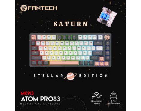 Tastatura Mehanicka Gaming Fantech MK913 RGB Atom PRO83 Wireless Saturn (blue switch).