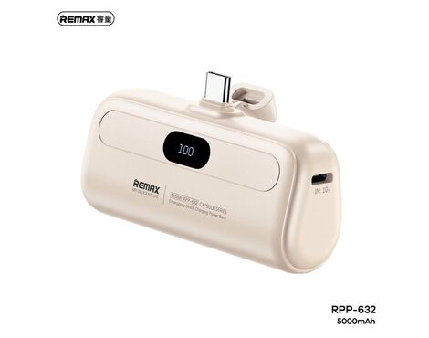 Univerzalna Back Up Baterija prenosiva baterija REMAX Capsule series RPP-632 2A Type C 5000mAh bela.