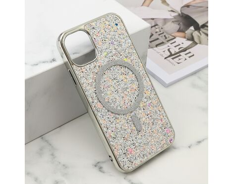 Futrole GLAM GLOW MagSafe - iPhone 11 (6.1) srebrna (MS).