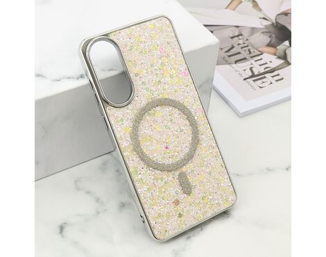Futrole GLAM GLOW MagSafe - Samsung S937 Galaxy S25 Edge 5G srebrna (MS).
