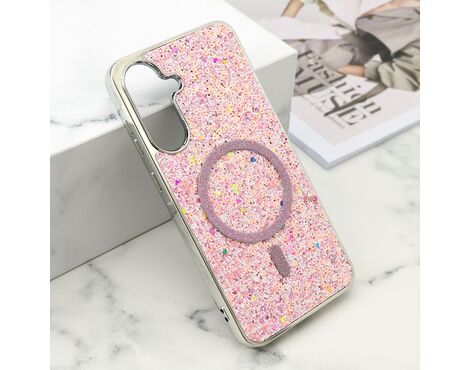 Futrole GLAM GLOW MagSafe - Samsung A566 Galaxy A56 5G roze (MS).