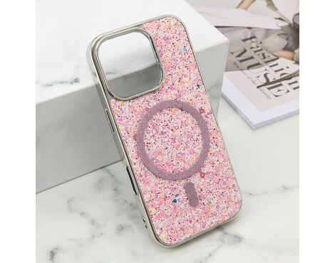 Futrole GLAM GLOW MagSafe - iPhone 16 Pro (6.3) roze (MS).