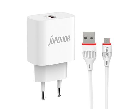 Kucni punjac Comicell Superior CO-BA21A Fast QC3.0 18W 3A Micro USB beli (MS).