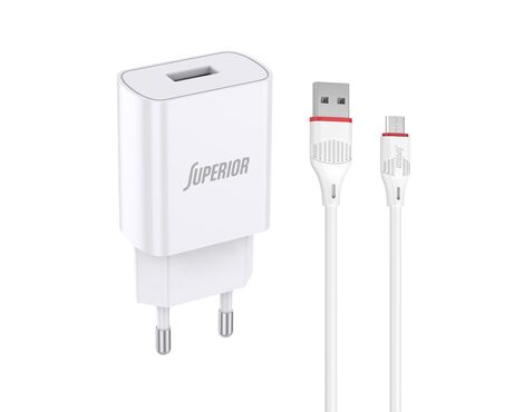Kucni punjac Superior SU-P100 10.5W 2.1A Micro beli (MS).