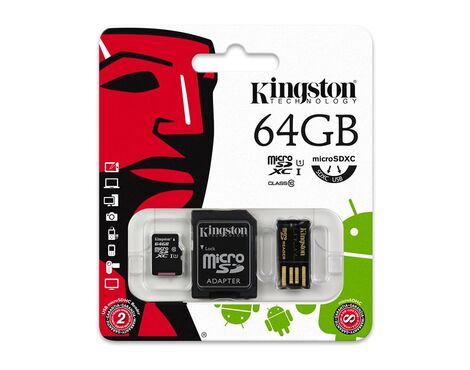 Memorijska kartica Kingston Mobility Kit Micro SD 64GB MBLY10G2/64GB Class 10 + Adapter + USB citac (MS).
