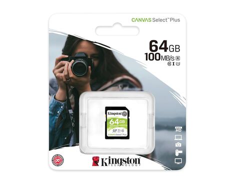 Memorijska kartica Kingston Select Plus SD 64GB SDS2/64GB Class 10 UHS U1 100MB/s (MS).