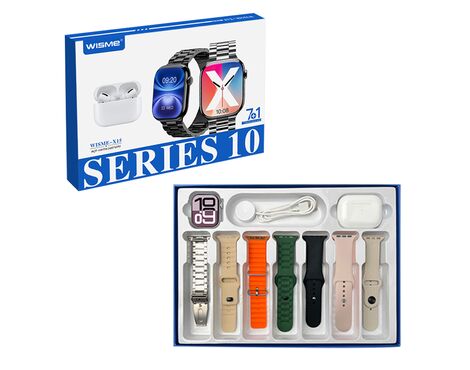 Smart watch WISME-X15 srebrni i bluetooth slusalice set (7 narukvica) (MS).