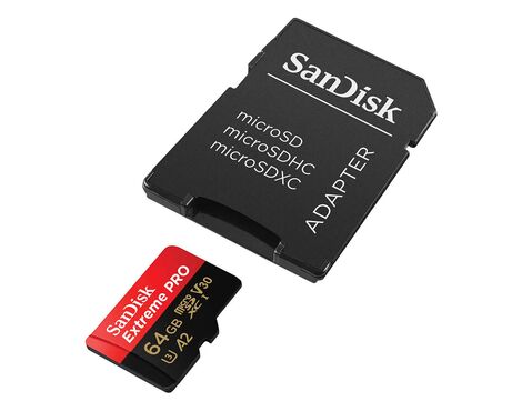 Memorijska kartica SanDisk SDXC Extreme Pro micro 64GB 200MB/s A2 UHS-I U3 V30+adapter.