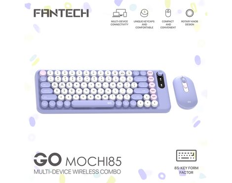 Combo mis tastatura wireless Fantech WK-898 GO mochi85 ljubicasta.