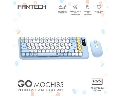 Combo mis tastatura wireless Fantech WK-898 GO mochi85 plava.