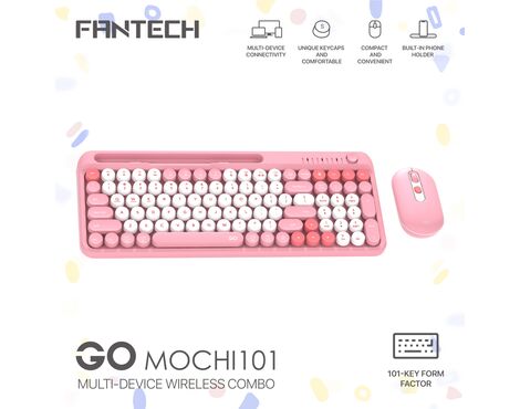 Combo mis tastatura wireless Fantech WK-899 GO mochi101 pink.