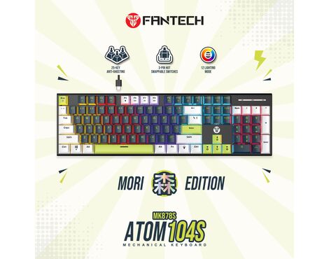 Tastatura Mehanicka Gaming Fantech MK878S RGB Atom 104S Mori plava (Blue switch).