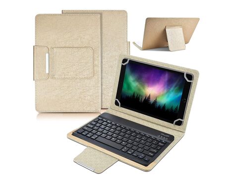 Futrola sa Bluetooth Tastaturom Leather - Tablet 10" Univerzalna zlatna.