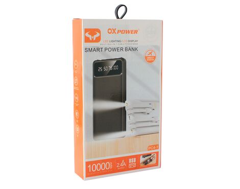 Univerzalna Back Up Baterija prenosiva baterija Oxpower PC4-1 4in1 5V 2A 10000 mAh crna.