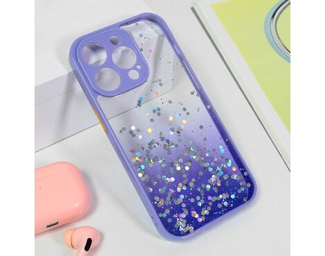 Futrola Frame Glitter - iPhone 15 Pro 6.1 ljubicasta.