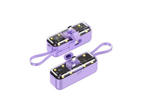 Univerzalna Back Up Baterija prenosiva baterija privezak Oxpower 5000mAh Type C ljubicasta.