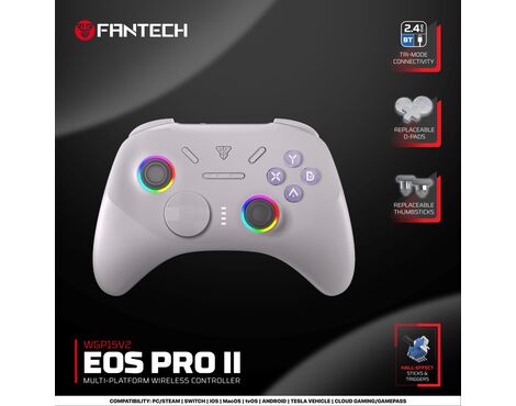 Joypad wireless Fantech WGP15V2 EOS PRO II multiplatform RGB sivi.