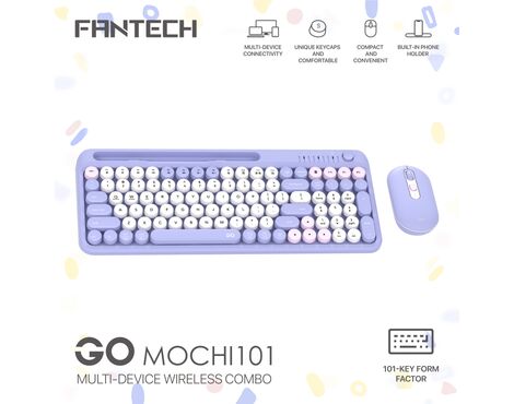 Combo mis tastatura wireless Fantech WK-899 GO mochi101 ljubicasta.