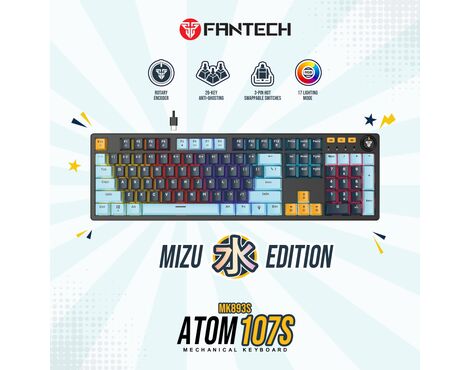 Tastatura Mehanicka Gaming Fantech MK893S RGB Atom 107S MIZU Navy (Blue switch).
