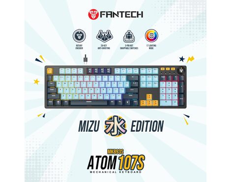 Tastatura Mehanicka Gaming Fantech MK893S RGB Atom 107S MIZU Blue (Red switch).