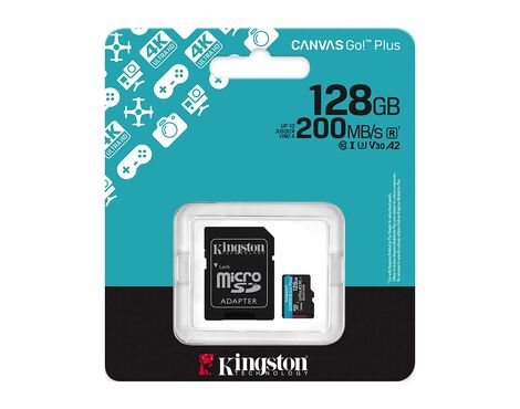 Memorijska kartica Kingston CanvasGo!Plus Micro SD 128GB + ad. 170/MBs 4k SDCG4/128GB (MS).