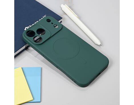 Silikonska futrola Teracell Giulietta Magsafe - iPhone 17 Pro Max 6.9 tamno zelena.