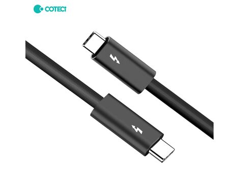 Data kabl Coteci Thunderbolt 87315 40Gbps 100W 8k PD Type C na Type C crni 1m.