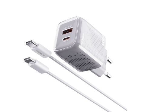Kucni punjac Moxom MX-HC206 18W PD 20W FAST Type C na Type C sivi (MS).