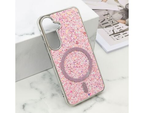 Futrola GLAM GLOW MagSafe - Samsung S921 Galaxy S24 5G/Samsung S931 Galaxy S25 5G roze (MS).