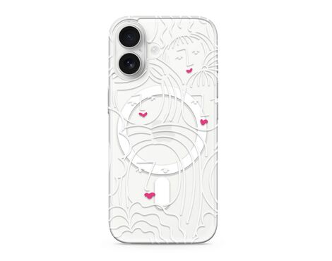 Futrola silikonska print MagSafe - iPhone 17 faces (MS).