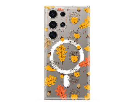 Futrola silikonska print MagSafe - Samsung S928 Galaxy S24 Ultra 5G leaves (MS).