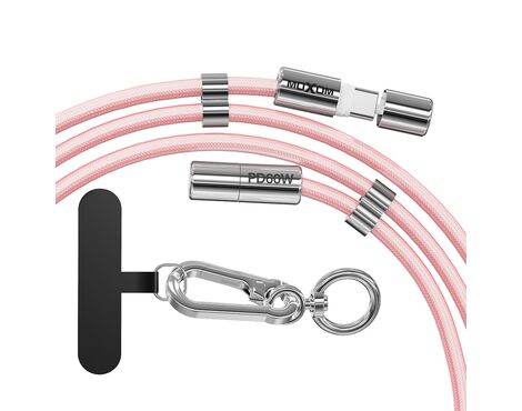 USB data kabl Moxom MX-CB312 Type C to Type C strap pink (MS).