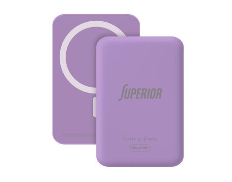 Univerzalna Back Up Baterija MagSafe Superior 15W 5000 mAh ljubicasti (MS).